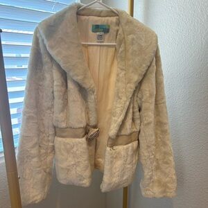 Beth Bowley Cream Fuax Fur Jacket